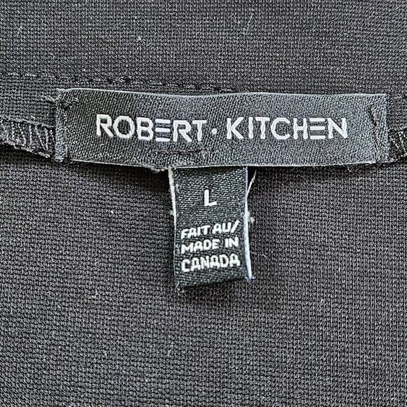 Robert Kitchen Top Womens L Black Tunic LS Round Neck Relaxed Lagenlook Goth - Picture 3 of 12